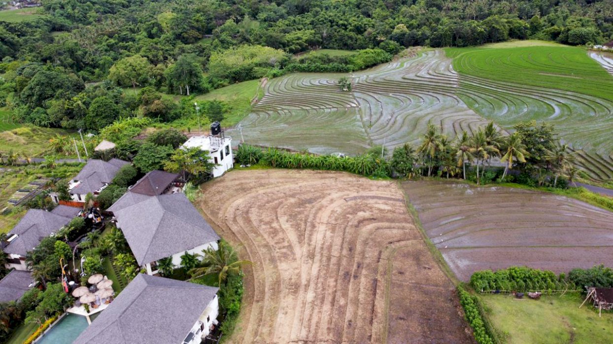 Tanah murah tabanan dapat sungai dan view laut nempel sahaja sawah