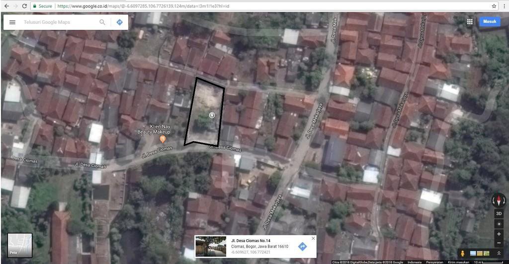 356_Dijual Tanah LT 537 mÂ² (19x36) di Desa Ciomas Bogor Jawa Barat