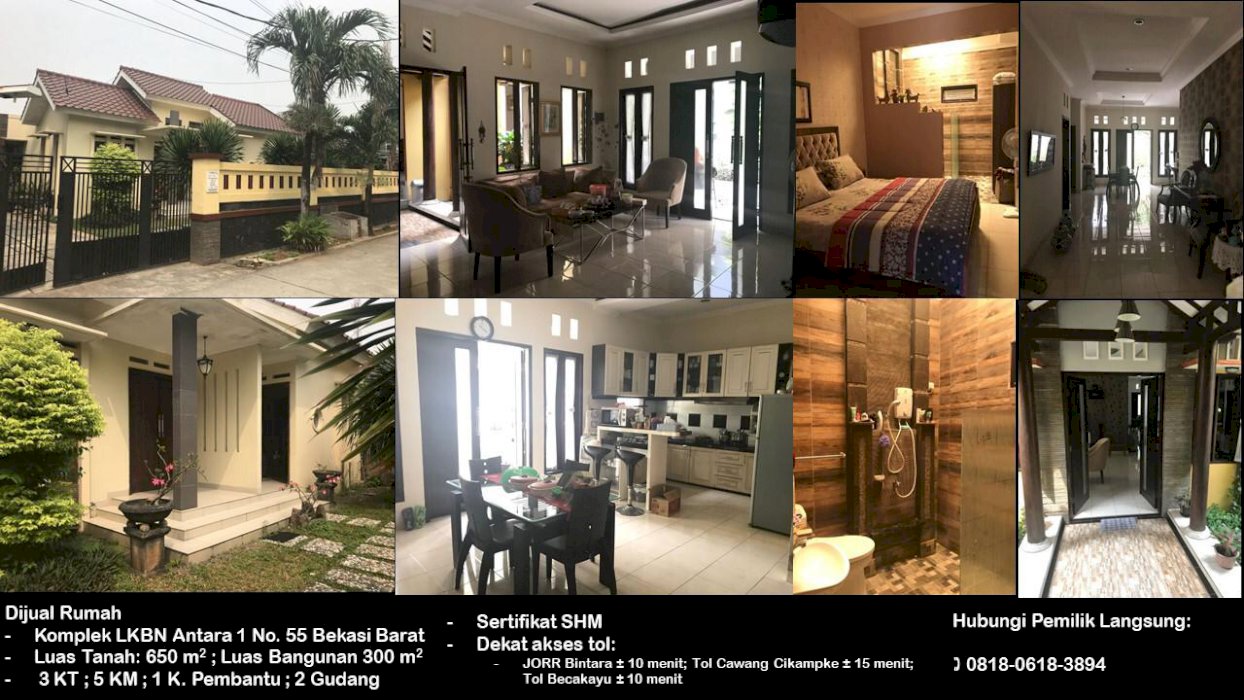 Dijual Rumah Siap Huni di Komplek LKBN Bintara Jaya Bekasi