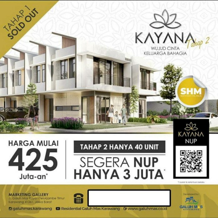 Rumah 2Lantai Di Perumahan Galuh Mas Karawang,Jawa Barat