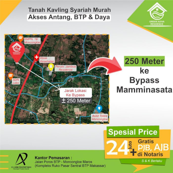 DI JUAL KAVLING MURAH DI MAROS MONCONGLOE HANYA 24 JUTA