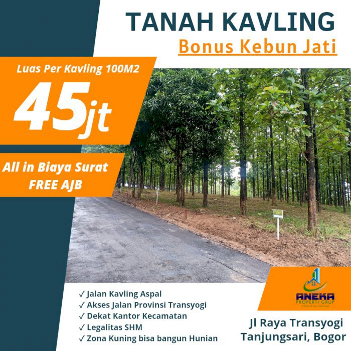 KAVLING SERBAGUNA JATI INDAH TRANSYOGI FREE POHON JATI VIEW PGUNUNGAN