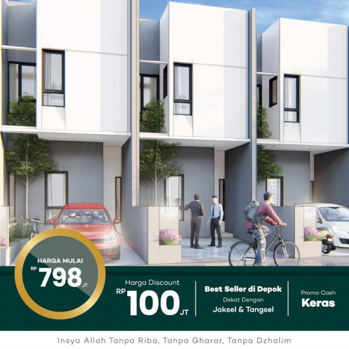 Rumah modern minimalis strategis dekat modernhills pondok cabe