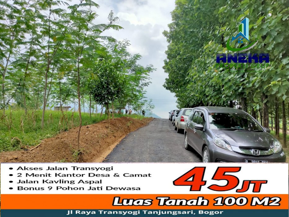 TANAH KAVLING MURAH DIBOGOR PINGGIR JALAN BESERTA POHON JATI EMAS