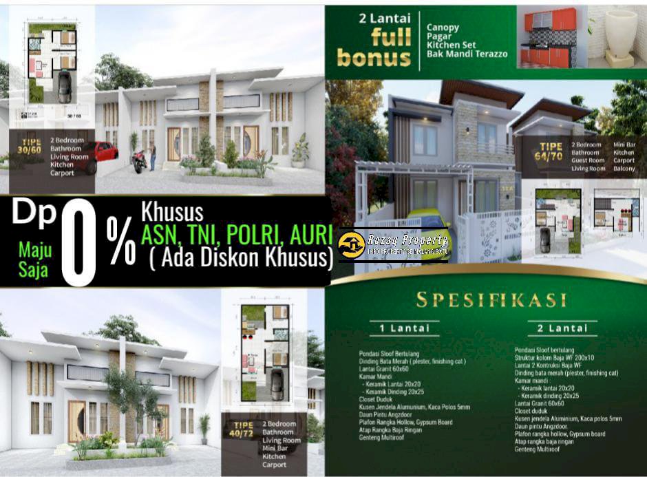 RUMAH MURAH TYPE 30, DEKAT EXIT TOL SAWOJAJAR, DP BISA 0%