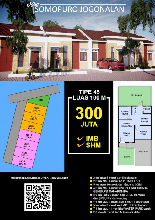 PROMO RUMAH MURAH JOGJA SOLO KLATEN TIPE 45/100