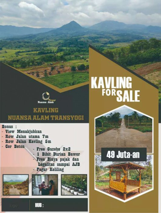 Dijual murah Tanah kavling di jalur puncak 2