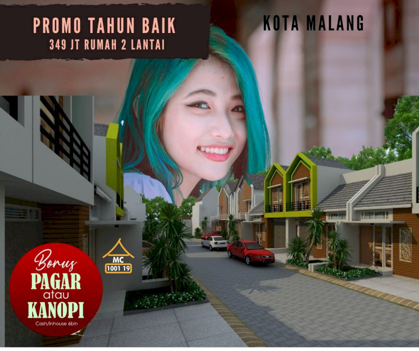 Promo super murah rumah 2 lanatai pilih cash back/bonus di kota malang