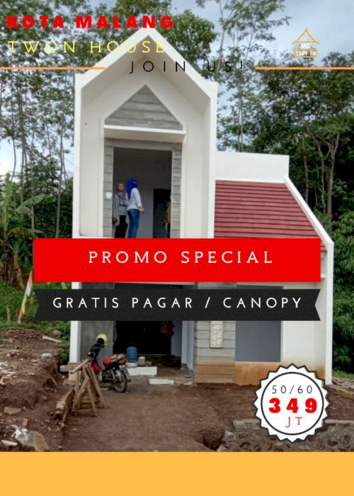 Promo dasat rumah 2 lantai ada cash back dan bonus di kota malang