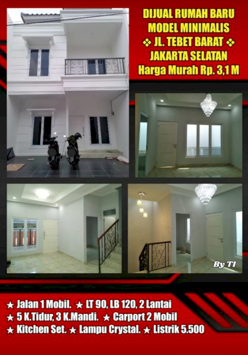 Dijual Murah Rumah di Jln Tebet Barat Jakarta Selatan