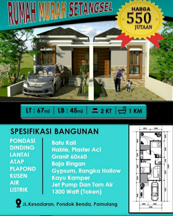 Rumah baru modern strategis Dijual Di Area Pamulang