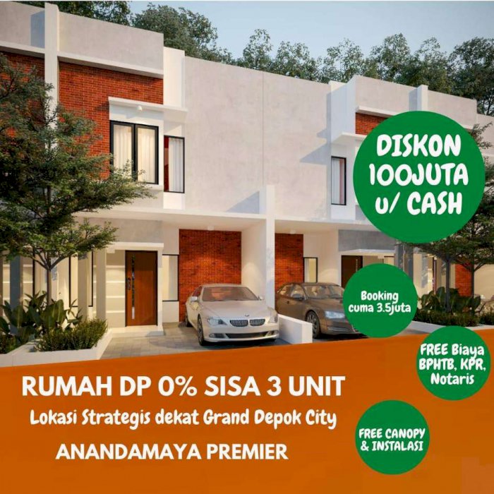 Rumah 2 Lantai Tanpa DP Di Kalimulya Depok Strategis Dekat Jalan Utama