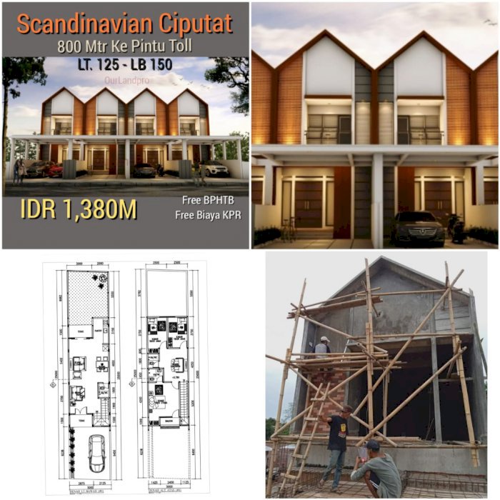 Rumah baru scandinavian strategis Dijual di Ciputat dekat pintu tol