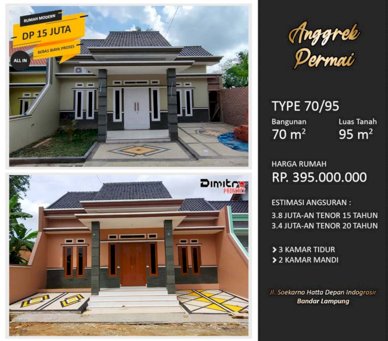 Rumah dekat indogrosir Bandar Lampung