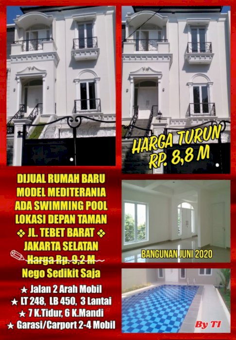 Dijual Rumah Baru Dengan Kolam Renang di  Jakarta Selatan