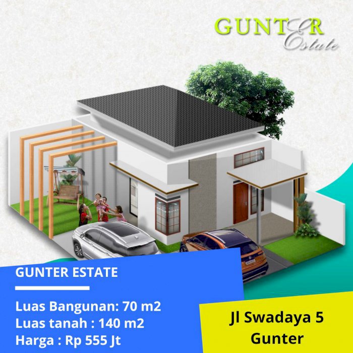 Rumah halaman luas di gunter