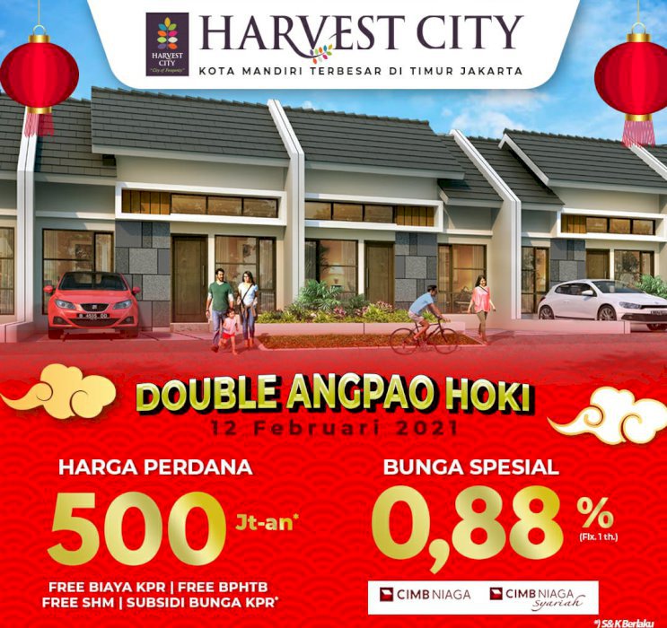 Harvest City  New Cluster Konsep SMART HOME Cicilan 2,5 jtan