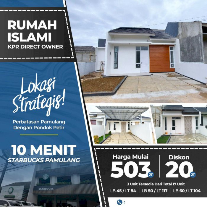 Rumah baru tanah luas di area perbatasan pamulang