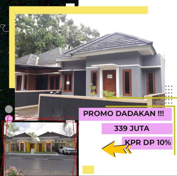 RUMAH TIPE 45/87 HARGA 369 JUTA, LOKASI TEPI JALAN DEKAT MASJID