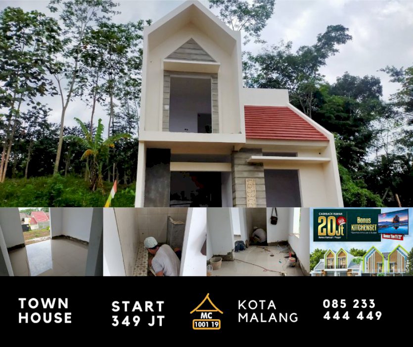 Rumah murah 2 lantai ada bonus pilihan di kota malang