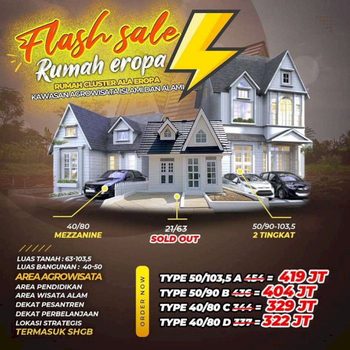 HUNIAN ALA EROPA MURAH PEMBAYARAN SISTEM SYARIAH DI CIAMPEA BOGOR