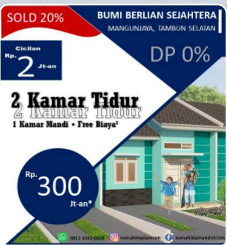 Rumah semi Cluster Harga terjangkau d Tambun Selatan