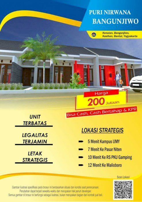 RUMAH DEKAT KAMPUS UMY PROMO 299JUTA BONUS KANOPI