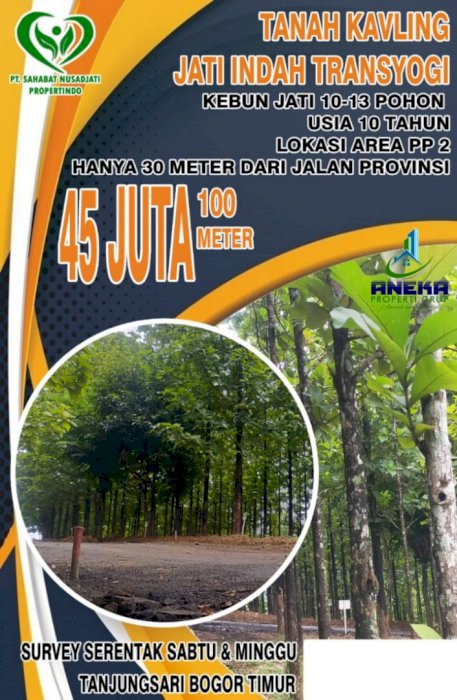 TANAH MURAH KAVLING SERBAGUNA PINGGIR JALAN RAYA BONUS POHON JATI