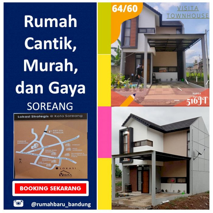 Rumah 2Lt 3KT 2 KM di Kota Soreang