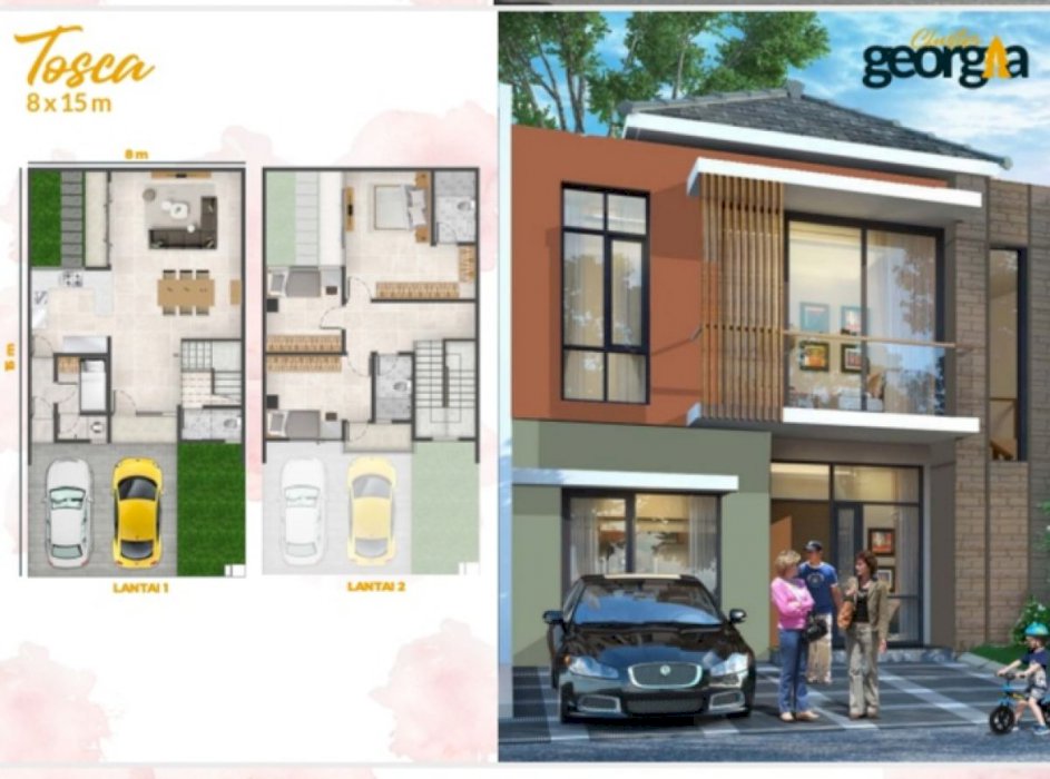 Rumah di PIK2 Jakarta Utara cluster Georgia kamar tidur 3 kamar mandi,