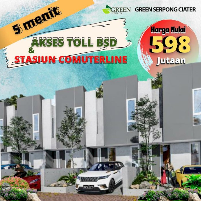 green serpong ciater rumah 2 lantai dekat tol bsd 500 jutaan murah