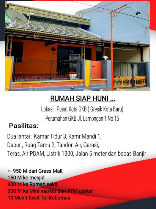 RUMAH SIP HUNI DI PUSAT KOTA GRESIK 800M DARI GRES MALL