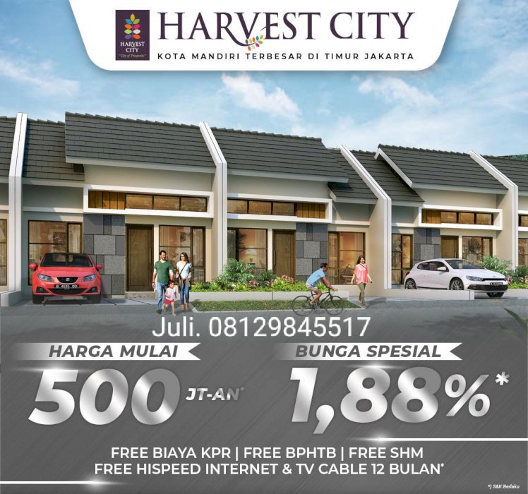 Harvest City New Cluster SAKURA INDICA cicilan 2,5 jtan