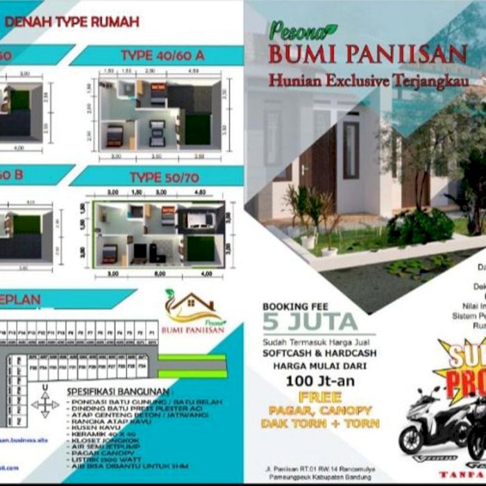 Rumah di jual di Bandung bebas banjir dekat jalan raya