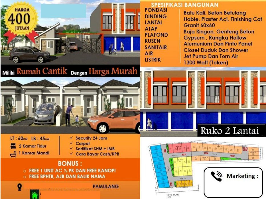 Rumah cantik dgn harga murah dan aneka bonus di Pamulang Tangsel
