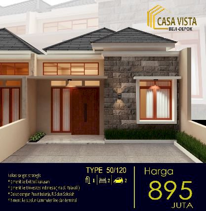 Rumah strategis di pusat kota Depok, Bebas Banjir Nempel kampus UI dan TOL