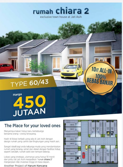 Rumah murah DP 10 Juta All in bebas banjir d bojong kulur,gunung putri