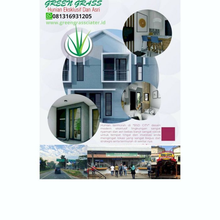 Green Grass Ciater Hunian 2 lantai 600 jt'n sisa 2 unit