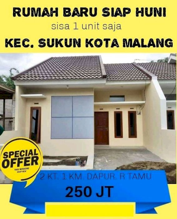 Sale Rumah Baru 200 Jutaan Siap Huni Area Sukun Kota Malang