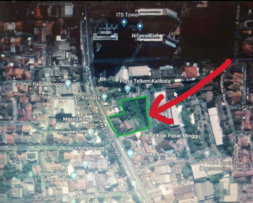 Tanah Strategis Luas 3100 m2, Pasar Minggu, Jakarta Selatan