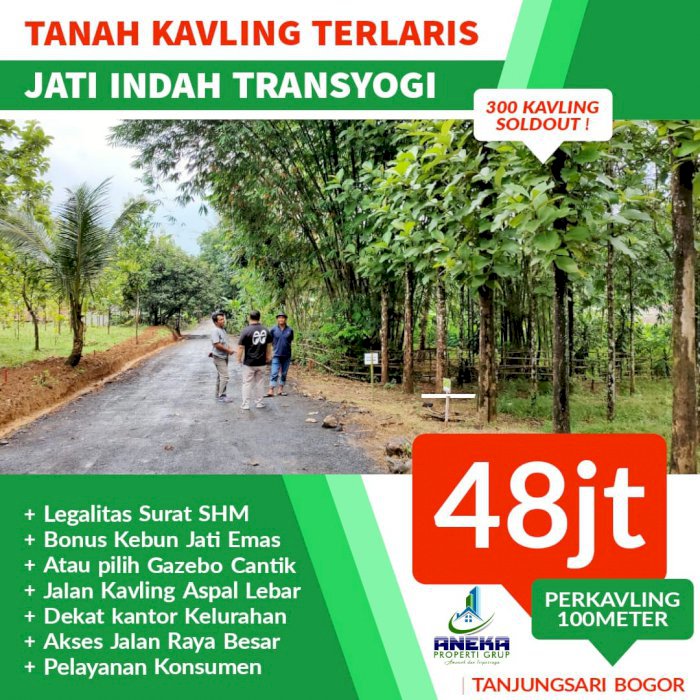 Jual Kavling Jati Pinggir Jalan Transyogi Bonus Pohon Jati
