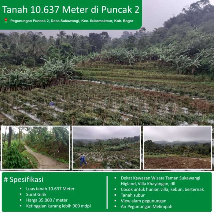 TANAH MURAH 35 RB PER METER AKSES MOBIL DI SUKAMAKMUR BOGOR TIMUR