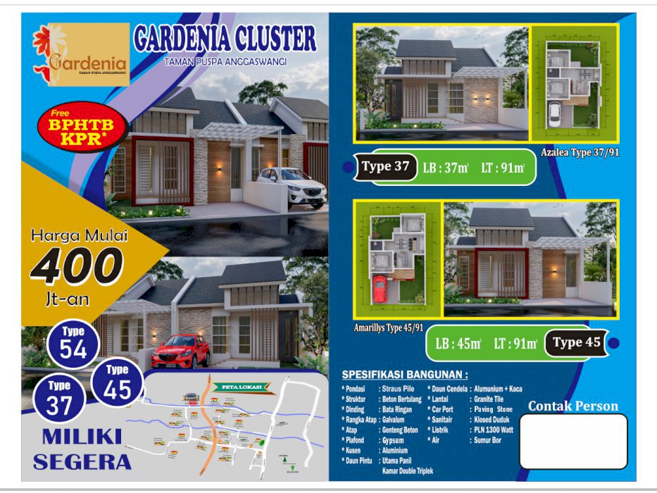 NEW CLUSTER GARDENIA TAMAN PUSPA ANGGASWANGI SUKODONO SIDOARJO