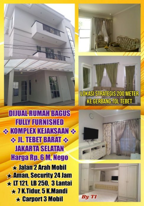 Dijual Rumah di Komplek Kejaksaan Agung Tebet Barat Jakarta