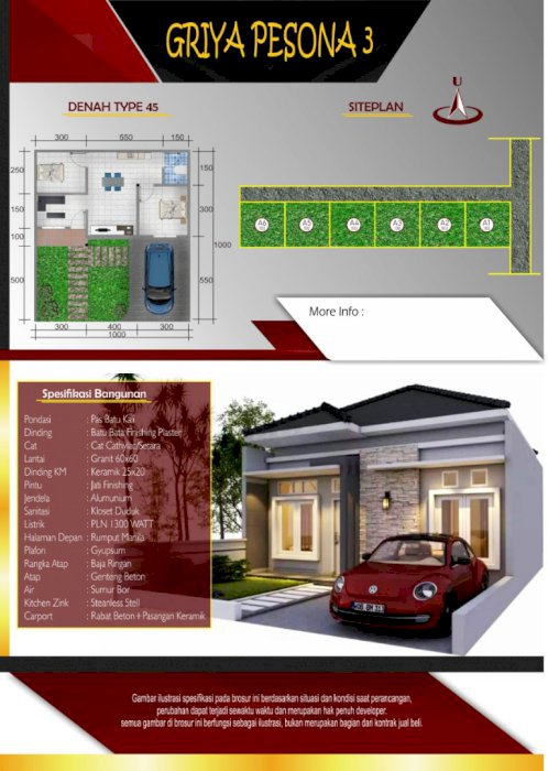 GRIYA PESONA 3 CEBONGAN SLEMAN, 11 MENIT KE PEMDA SLEMAN