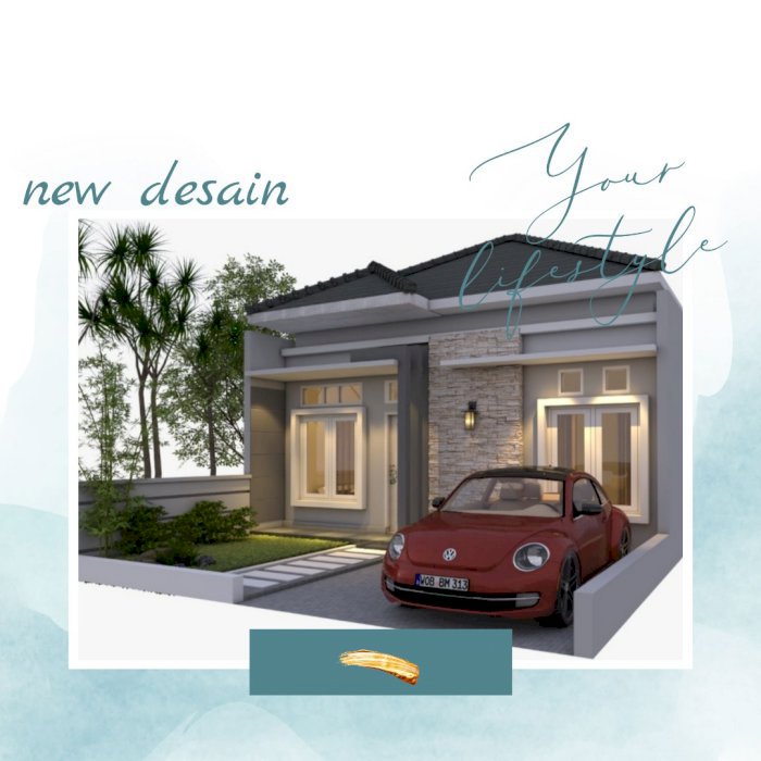 RUMAH SIAP BANGUN LB 45 LT 100, SHM, FREE DESAIN