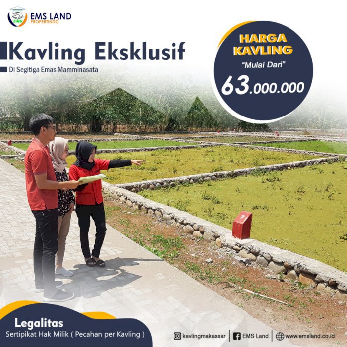 Jual Tanah Kavling Makassar, Angsuran 40 Ribuan/Hari
