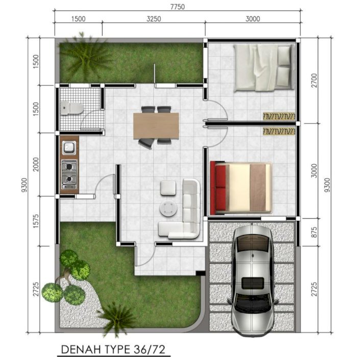 Rumah minimalis di lokasi paradise land