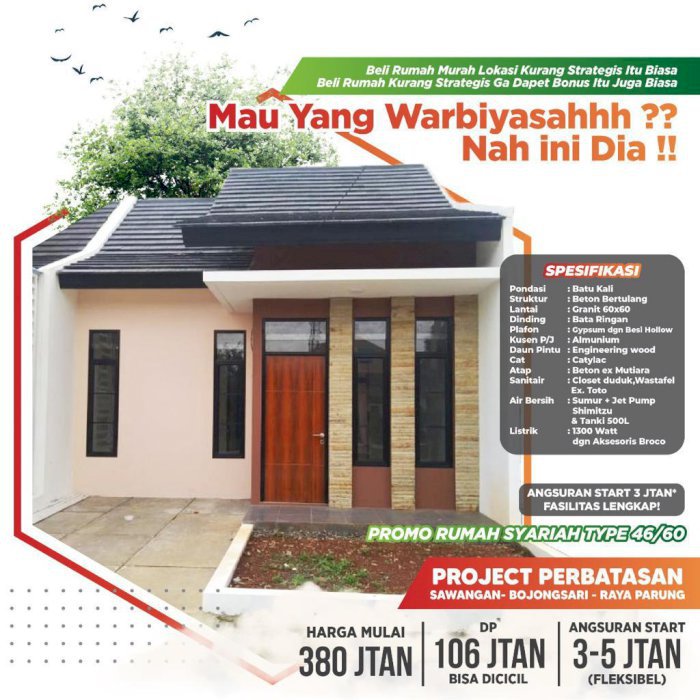 Rumah strategis perbatasan depok-parung