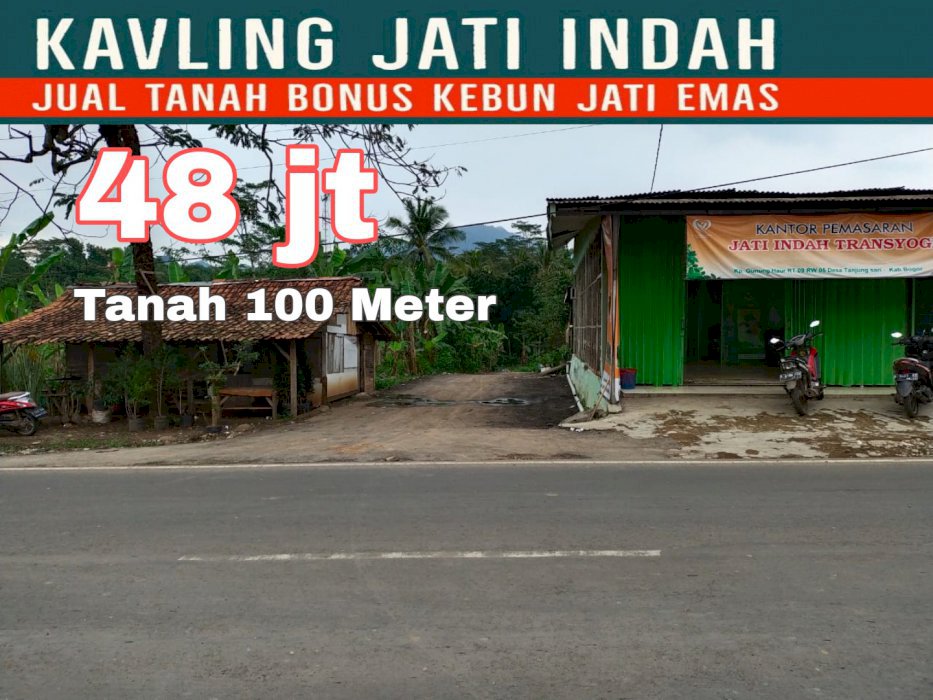 TANAH MURAH PINGGIR JALAN  DIJUAL CEPAT BONUS POHON JATI SUDAH BESAR